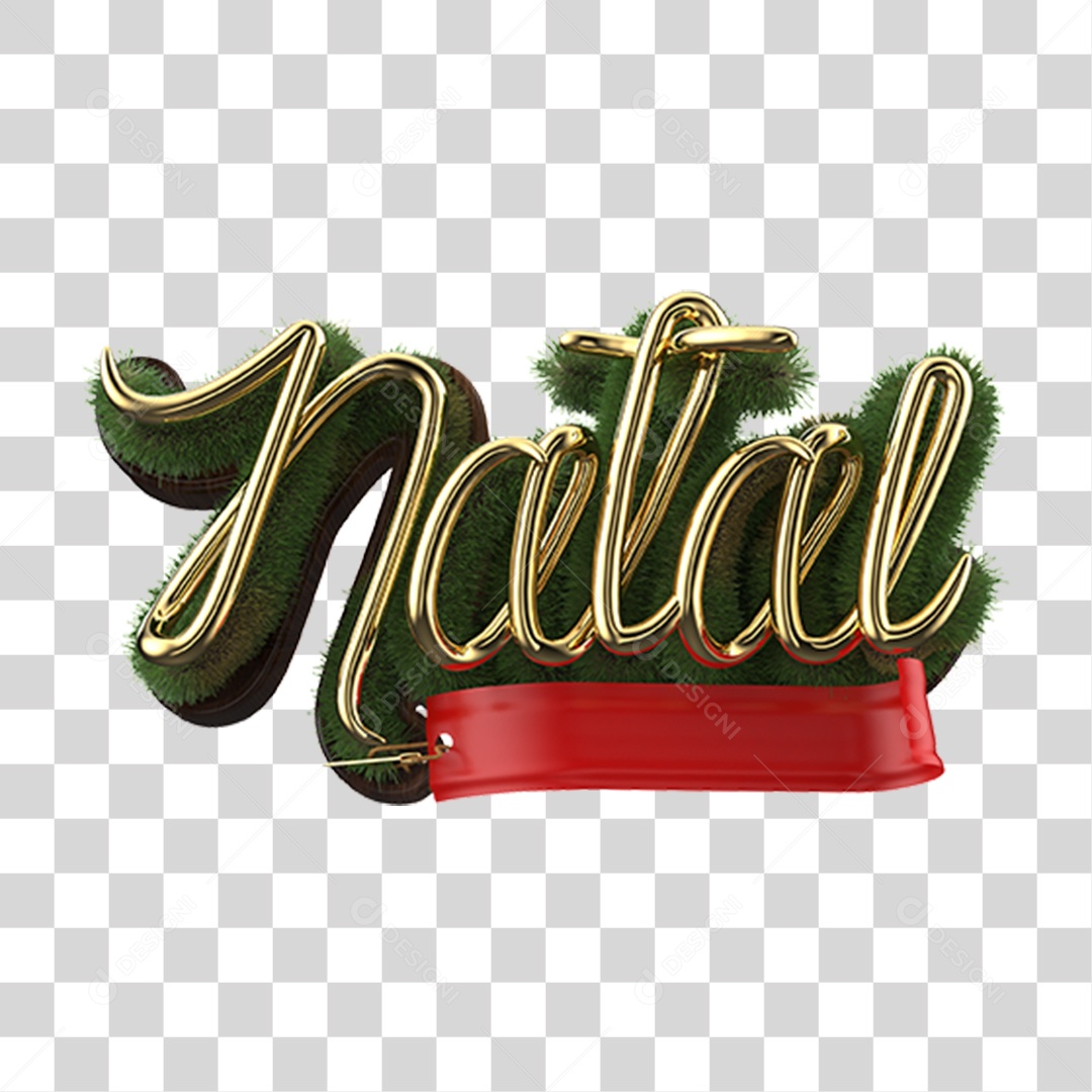 Texto 3D Natal Para Composição PNG Transparente