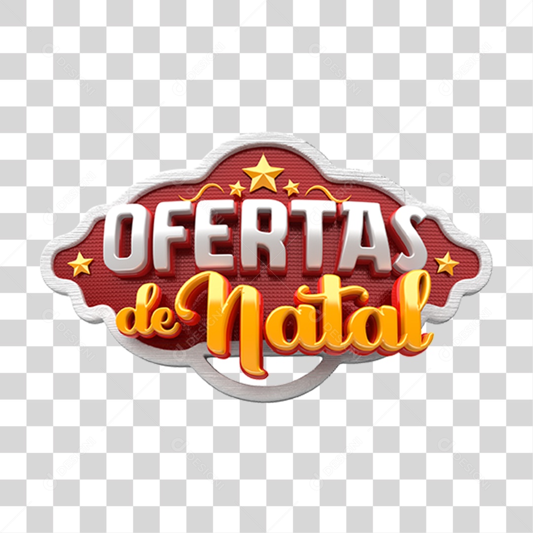 Selo 3D Ofertas de Natal Para Composição PNG Transparente