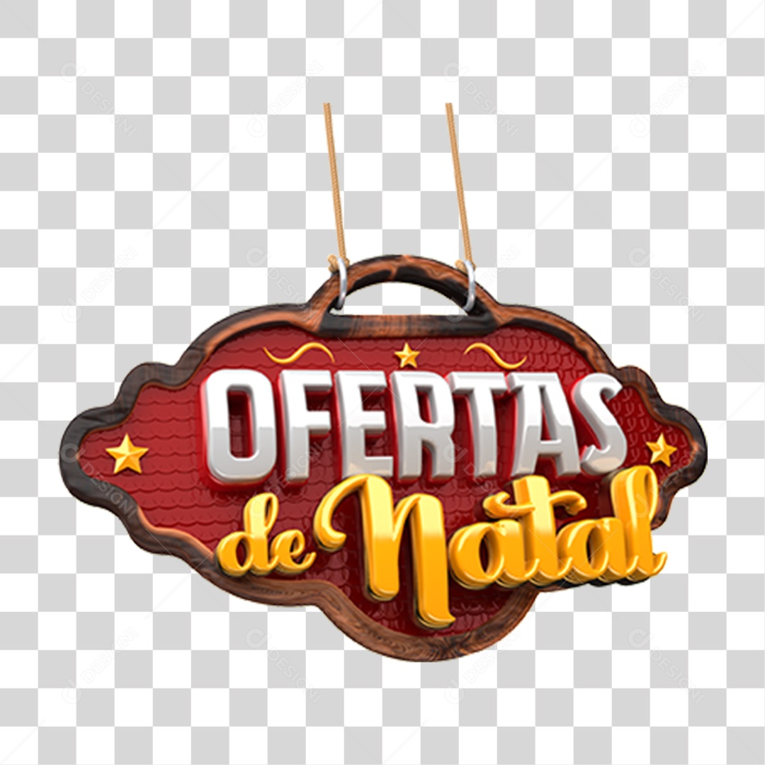 Selo 3D Ofertas de Natal Para Composição PNG Transparente