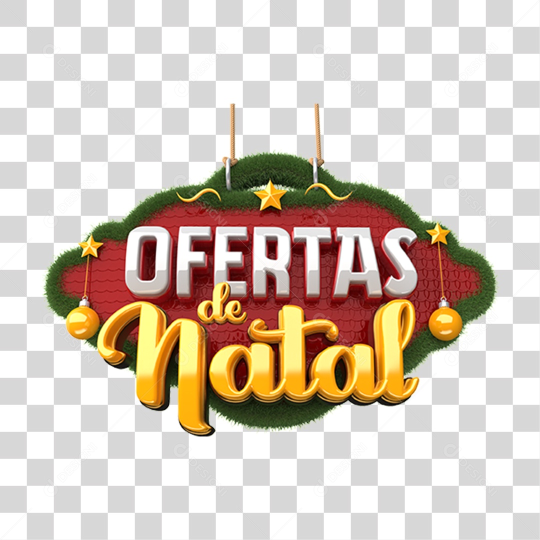 Selo 3D Ofertas de Natal Para Composição PNG Transparente