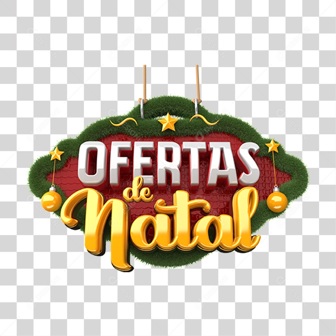Selo 3D Ofertas de Natal Para Composição PNG Transparente