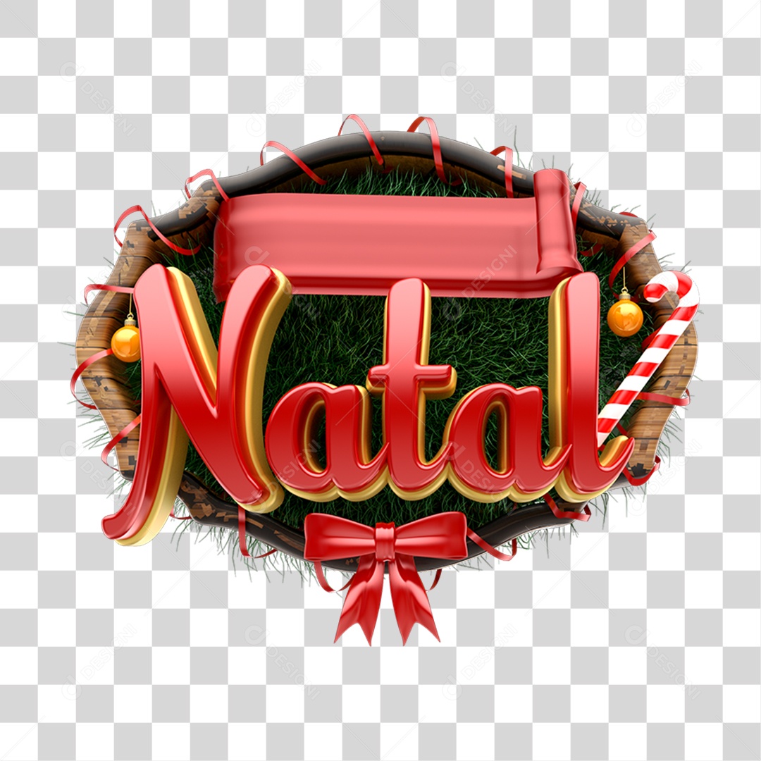 Selo 3D Natal Para Composição PNG Transparente