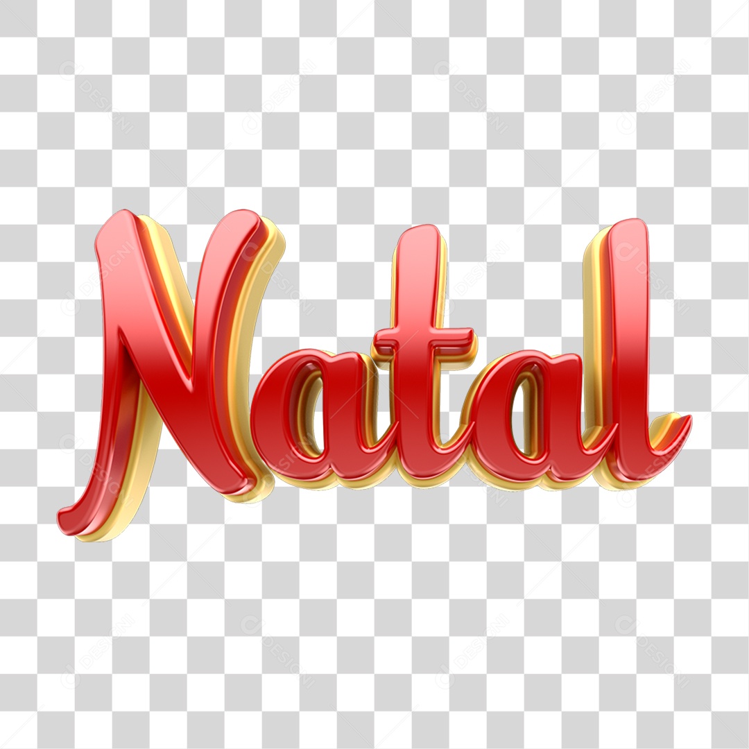 Texto 3D Natal Para Composição PNG Transparente