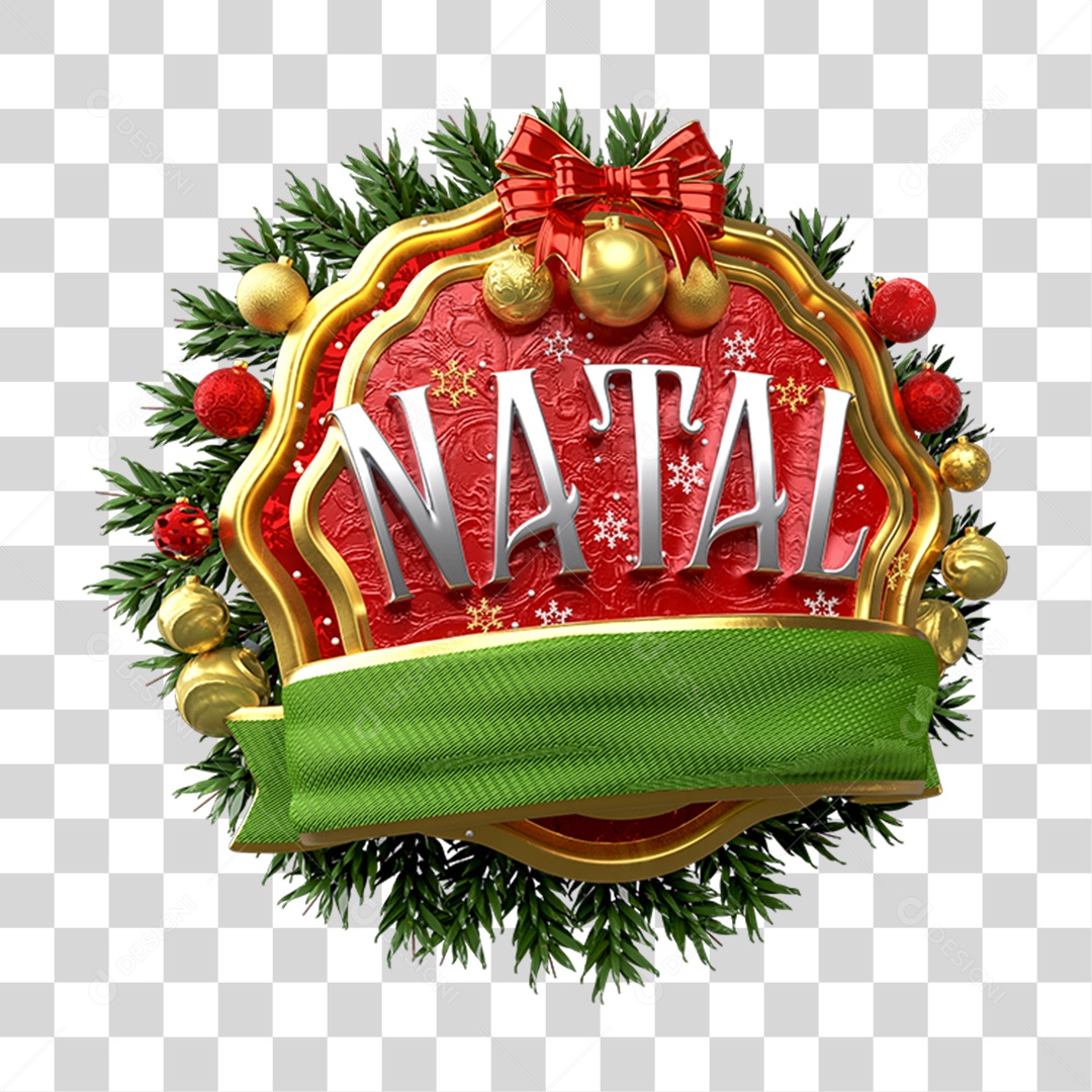 Selo 3D Ofertas de Natal Para Composição PNG Transparente