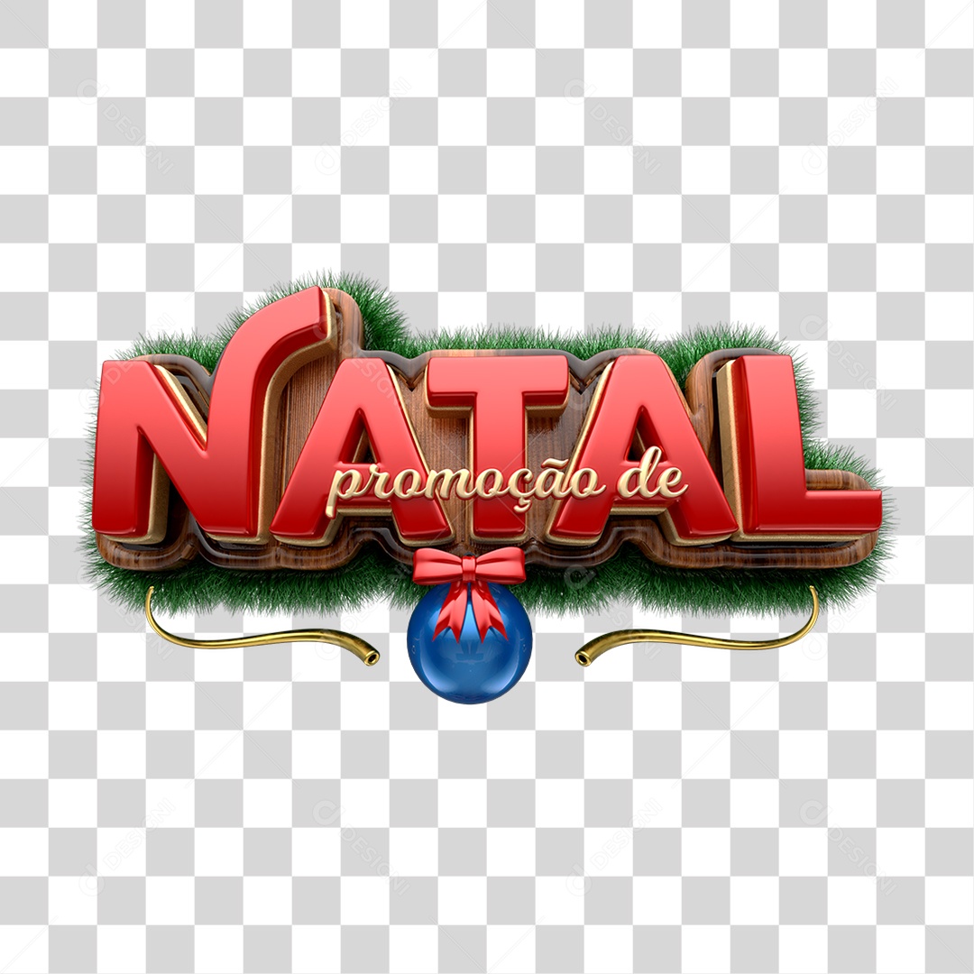 Selo 3D Promoção de Natal Para Composição PNG Transparente