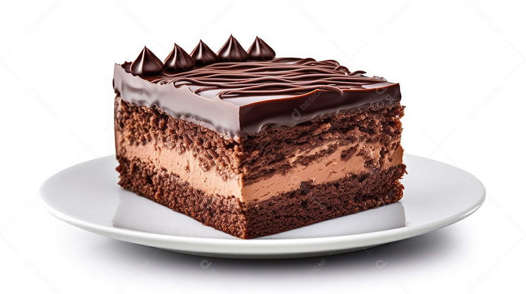 Fatia de bolo de chocolate