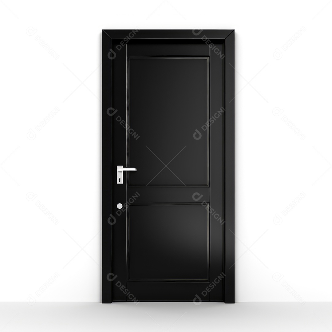 Porta de madeira preta simples