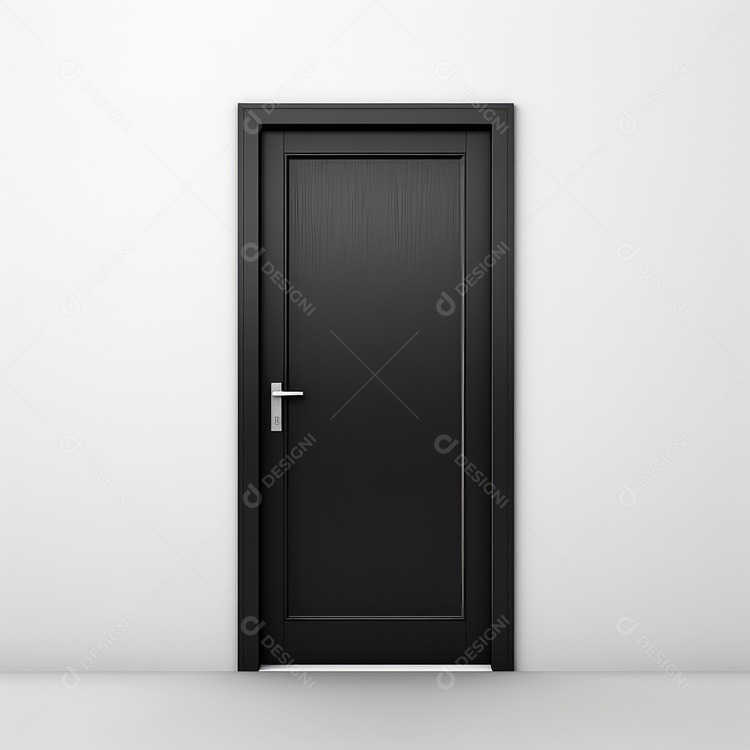 Porta de madeira preta simples