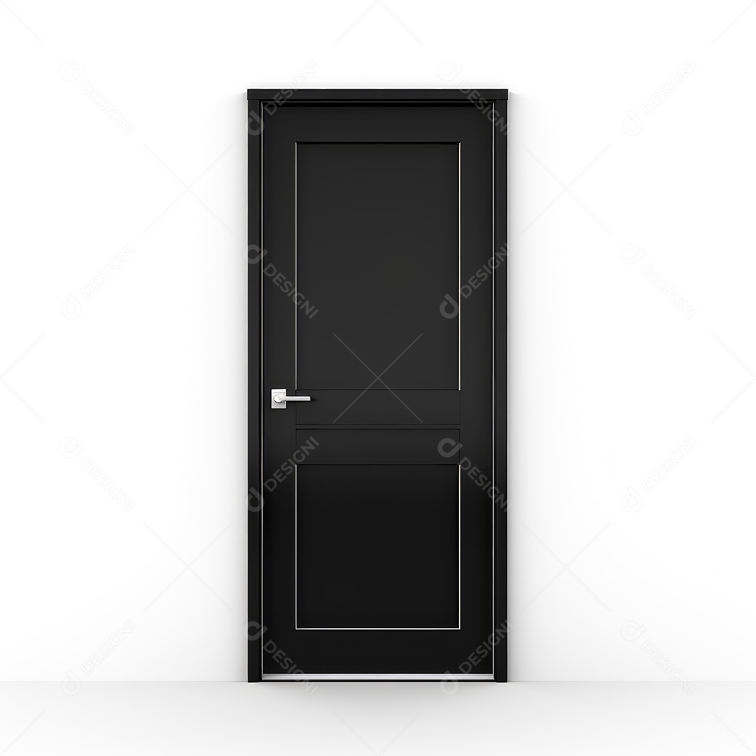 Porta de madeira preta