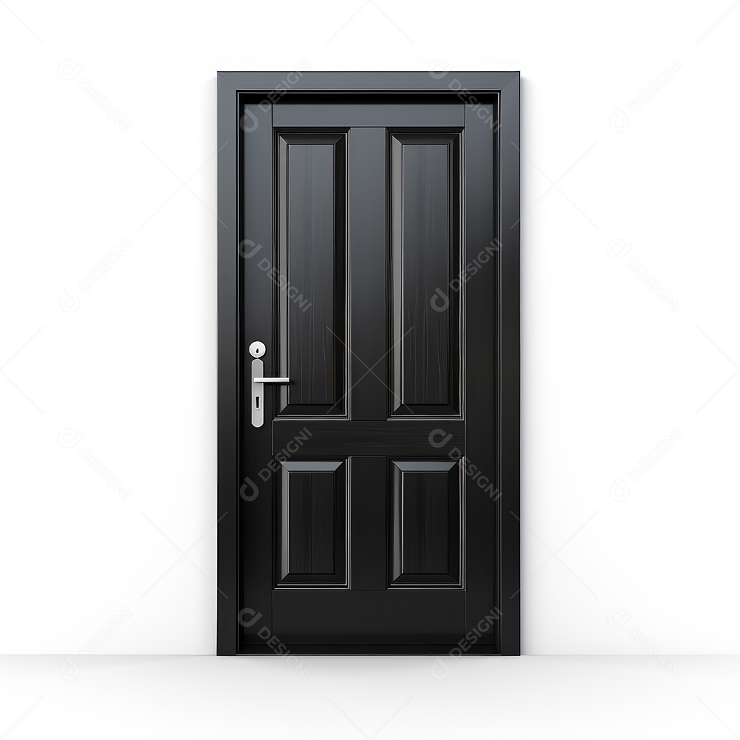 Porta de madeira preta