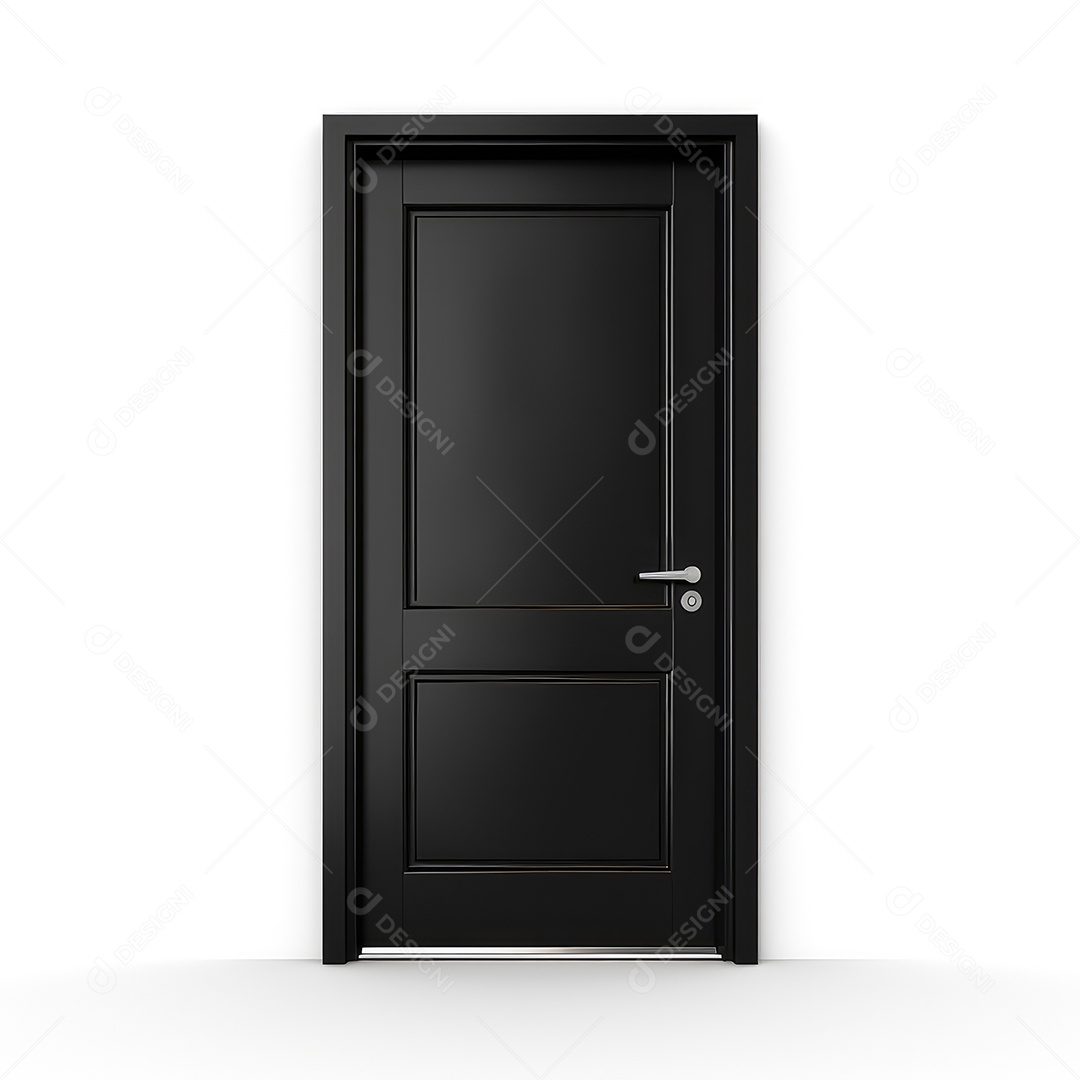 Porta de madeira preta