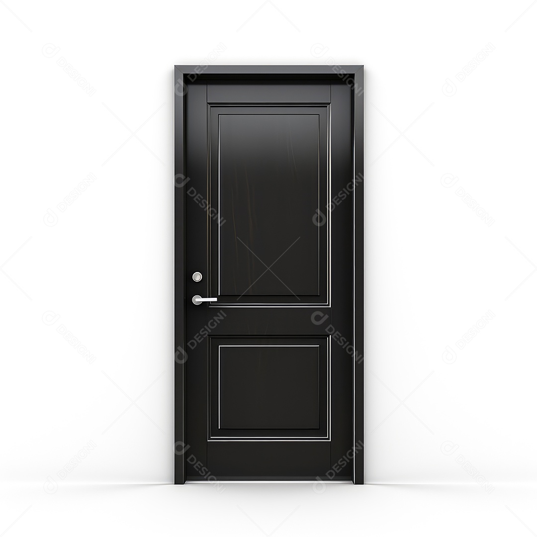 Porta de madeira preta