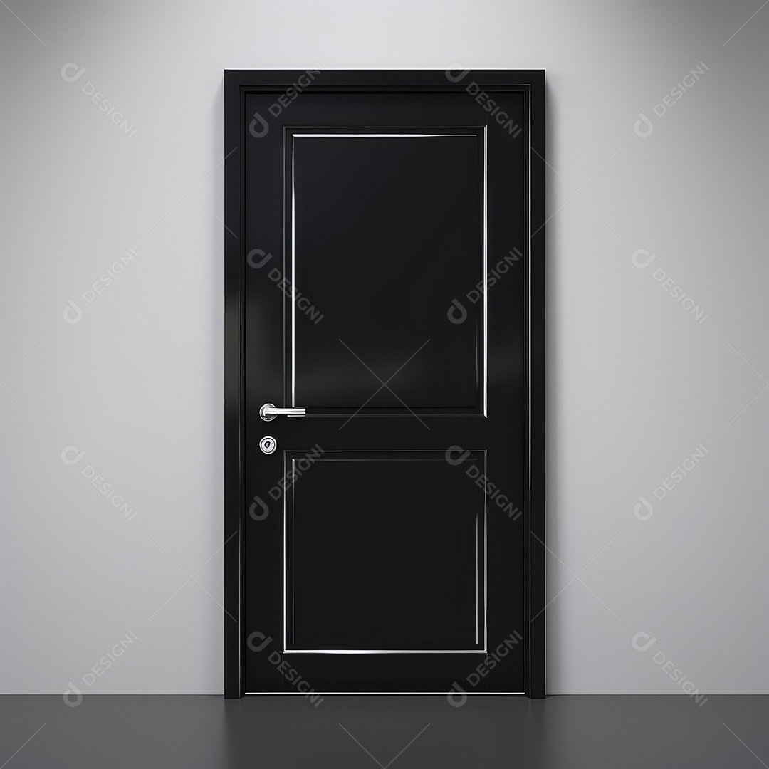 Porta de madeira preta