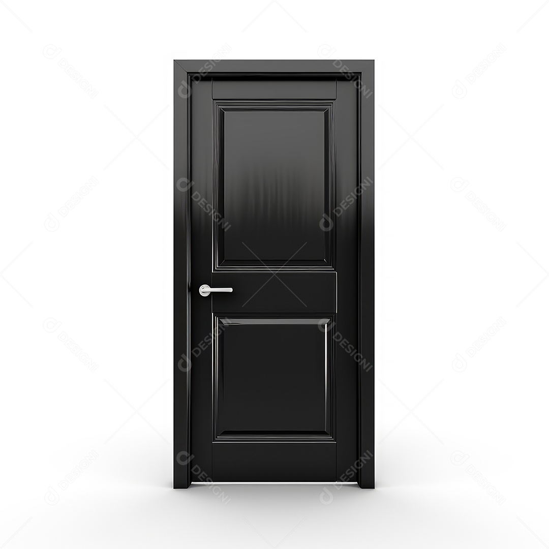 Porta de madeira pintado de preto