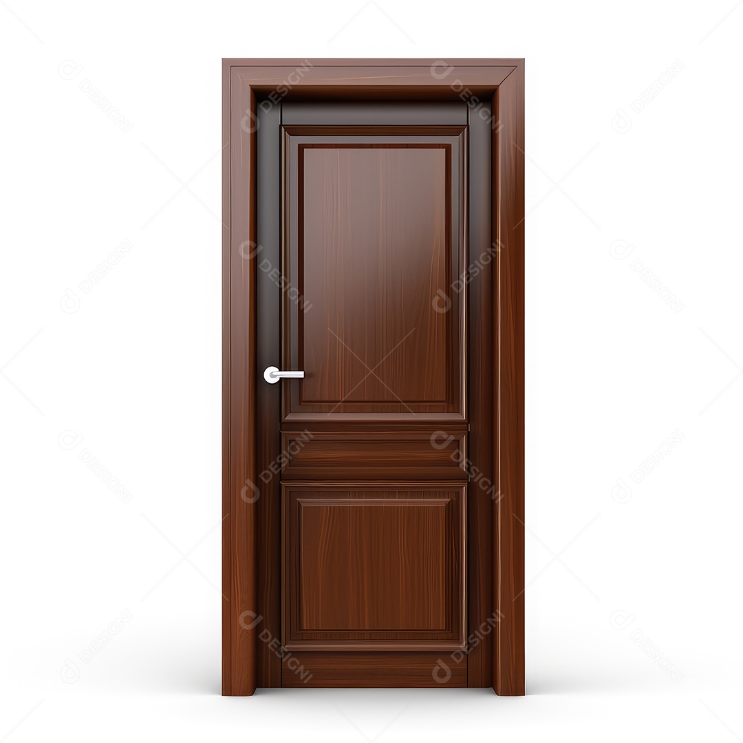 Porta de madeira com fundo branco
