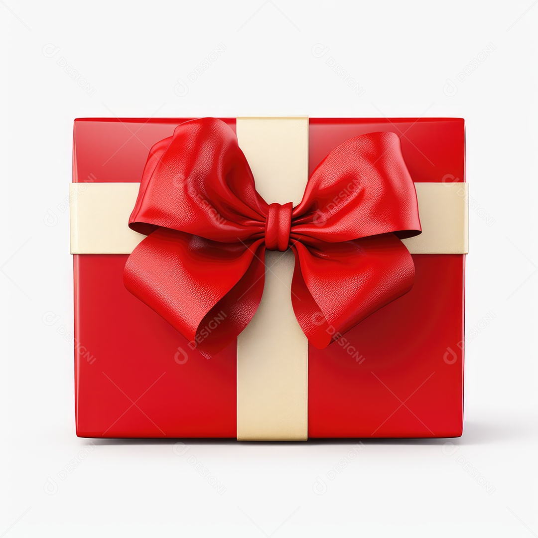 Caixa de presente com fita embalagem dourada