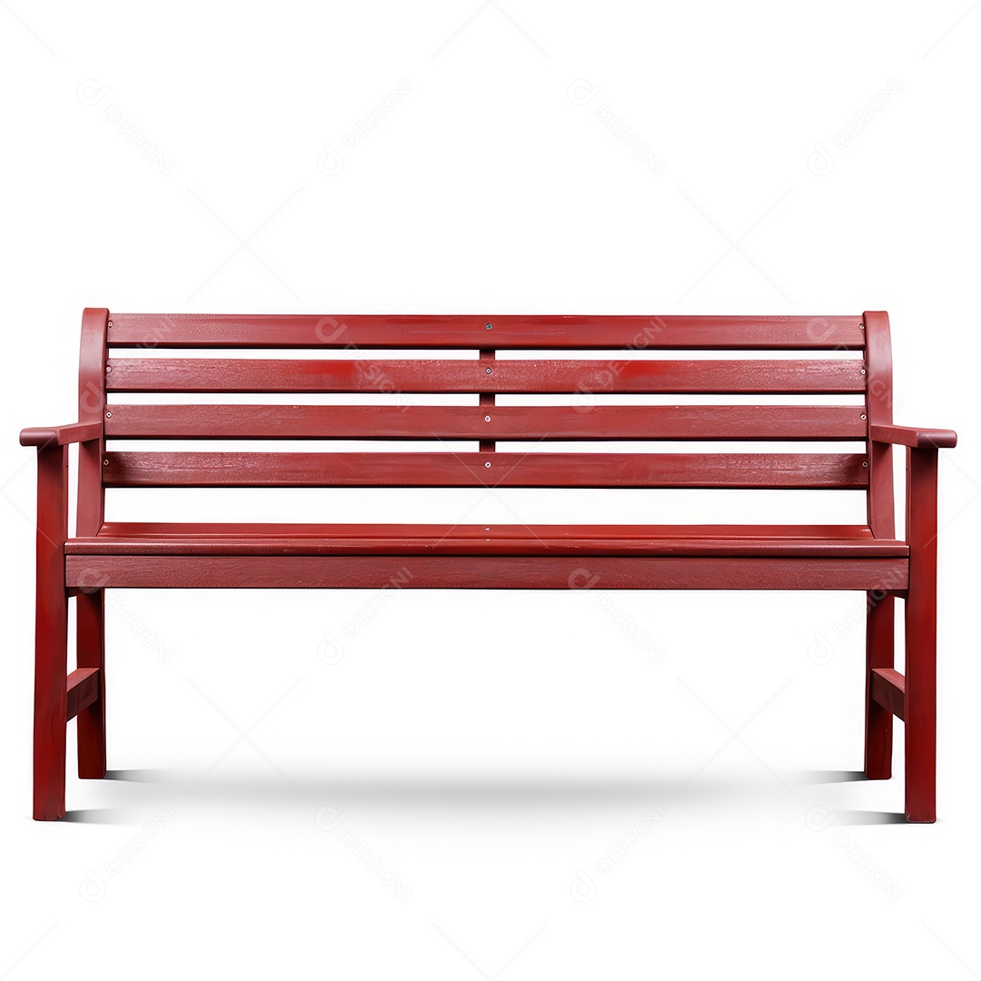 Banco de madeira renderizado sobre fundo branco
