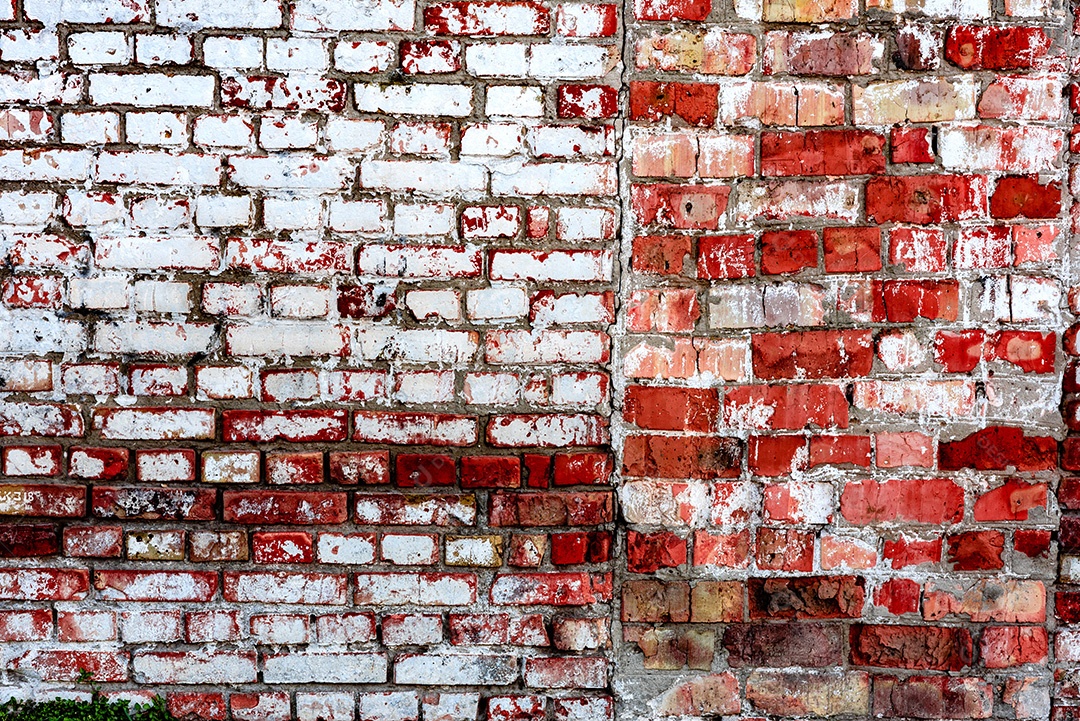 Textura, tijolo, parede, pode ser usado como fundo. Textura de tijolo com arranhões e rachaduras