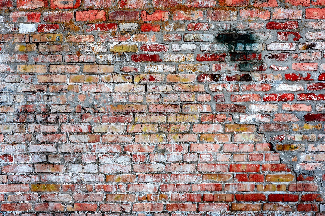 Textura, tijolo, parede, pode ser usado como fundo. Textura de tijolo com arranhões e rachaduras