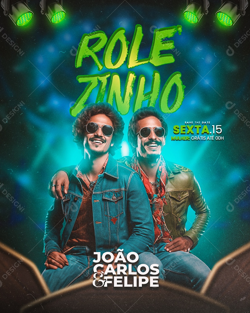 Flyer Rolezinho João Carlos & Felipe Social Media PSD Editável
