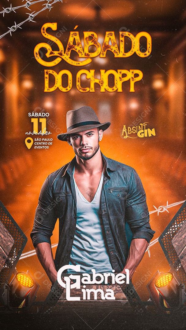 Story Flyer Sábado Do Chopp Gabriel Lima Social Media PSD Editável
