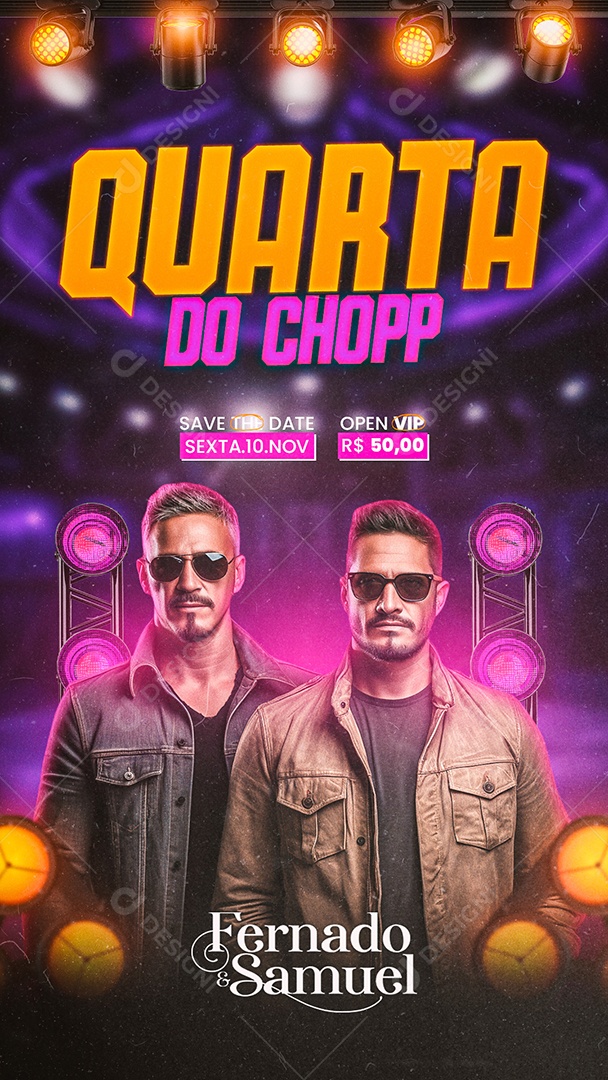 Story Flyer Quarta Do Chopp Fernado & Samuel Social Media PSD Editável