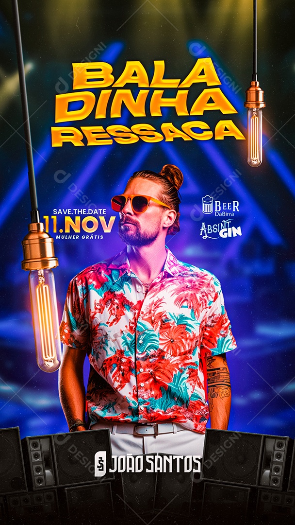 Story Flyer Baladinha Ressaca João Santos Social Media PSD Editável
