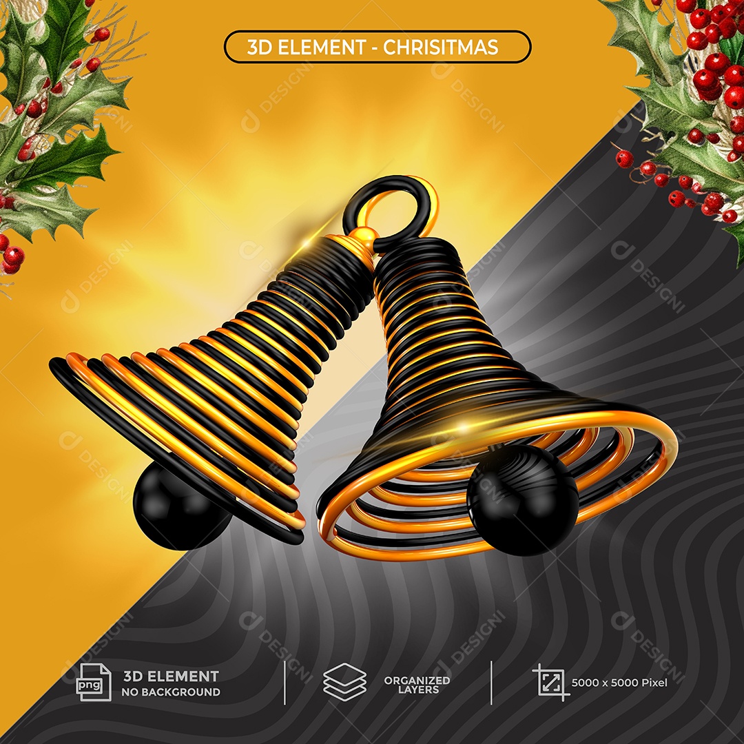 Sino Natalino Elemento 3D Para Composição PSD