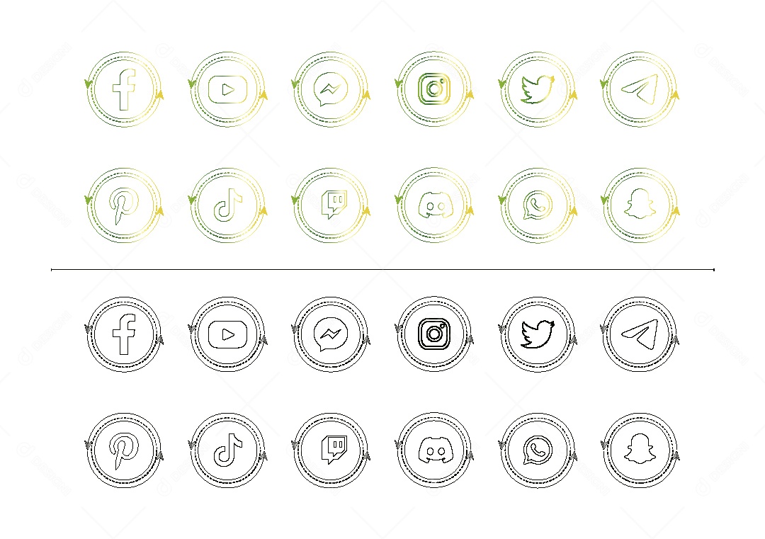 Conjunto de Logo de Redes Sociais Vetor EPS