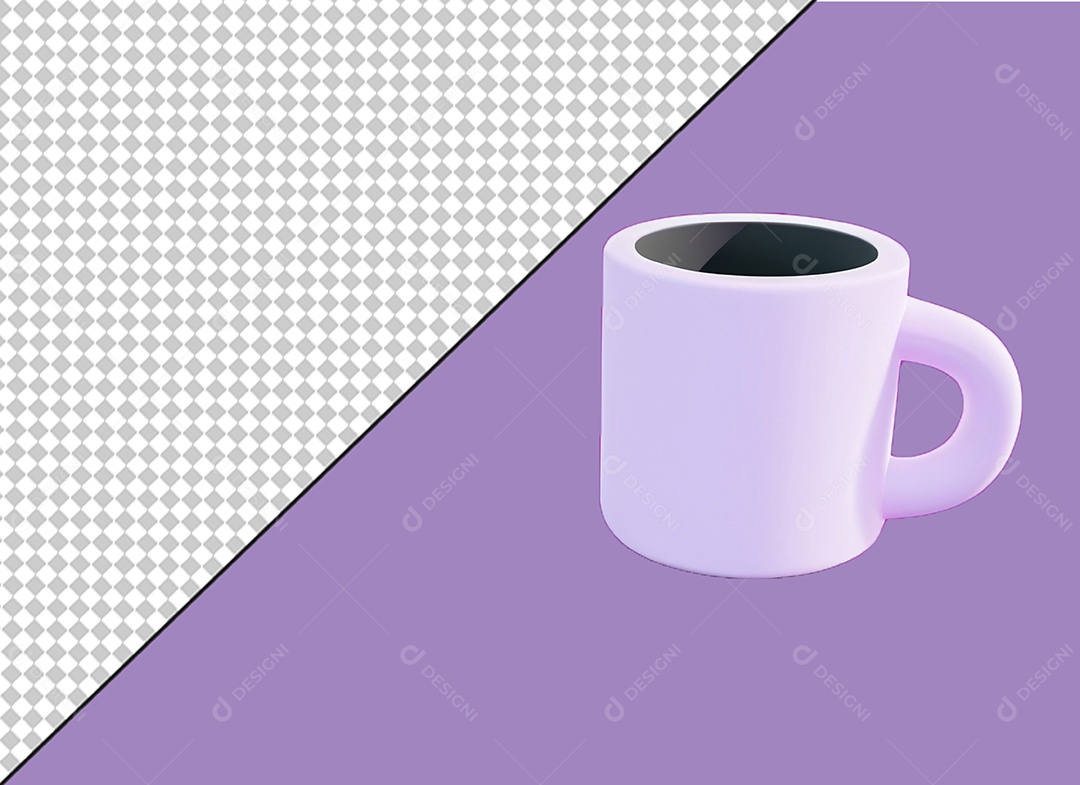 Caneca Branca Elemento 3D para Composição PSD
