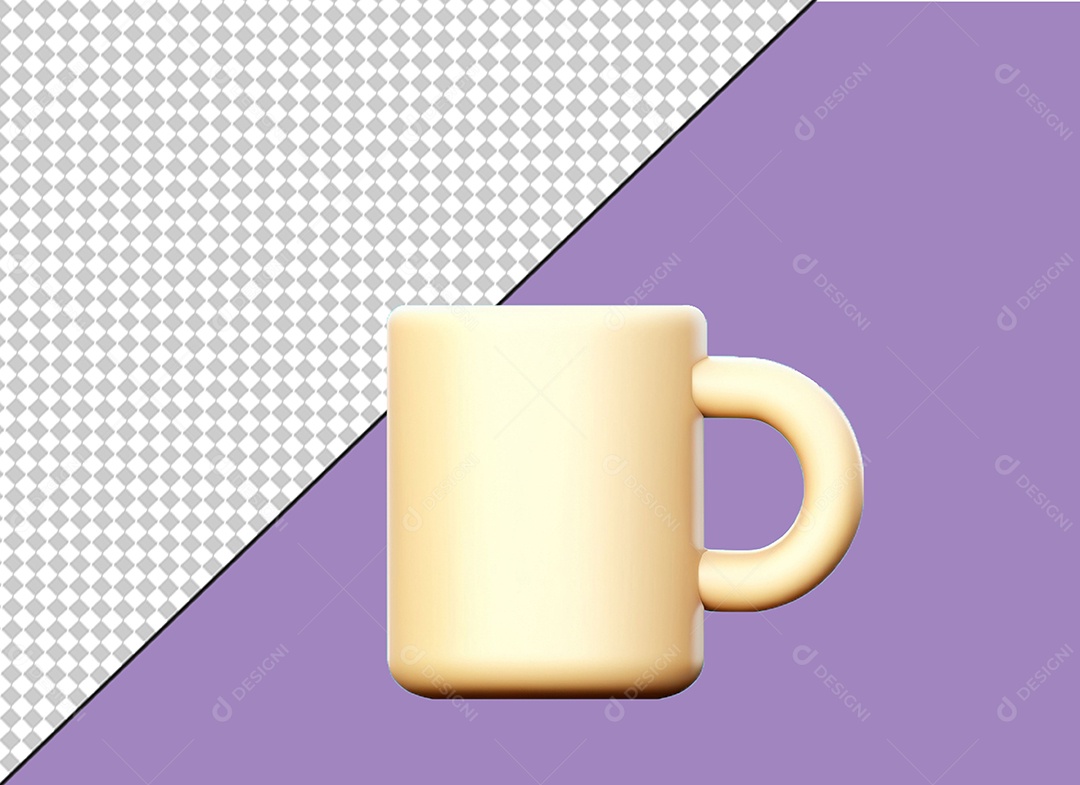 Caneca Elemento 3D para Composição PSD