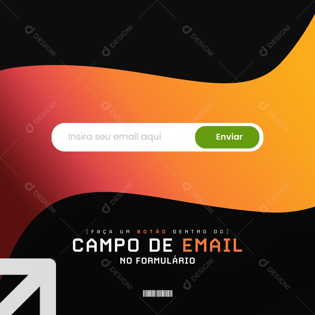 Design De Landing Page Faça um Botão Dentro do Campo De Email no Formulário Social Media PSD Editável