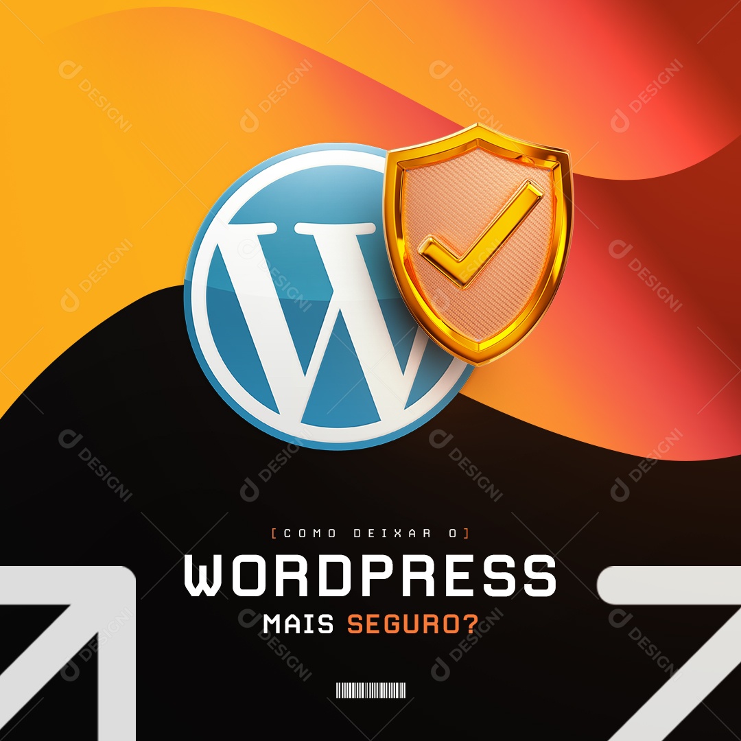 Design De Landing Page Como Deixar o Wordpress Mais Seguro Social Media PSD Editável