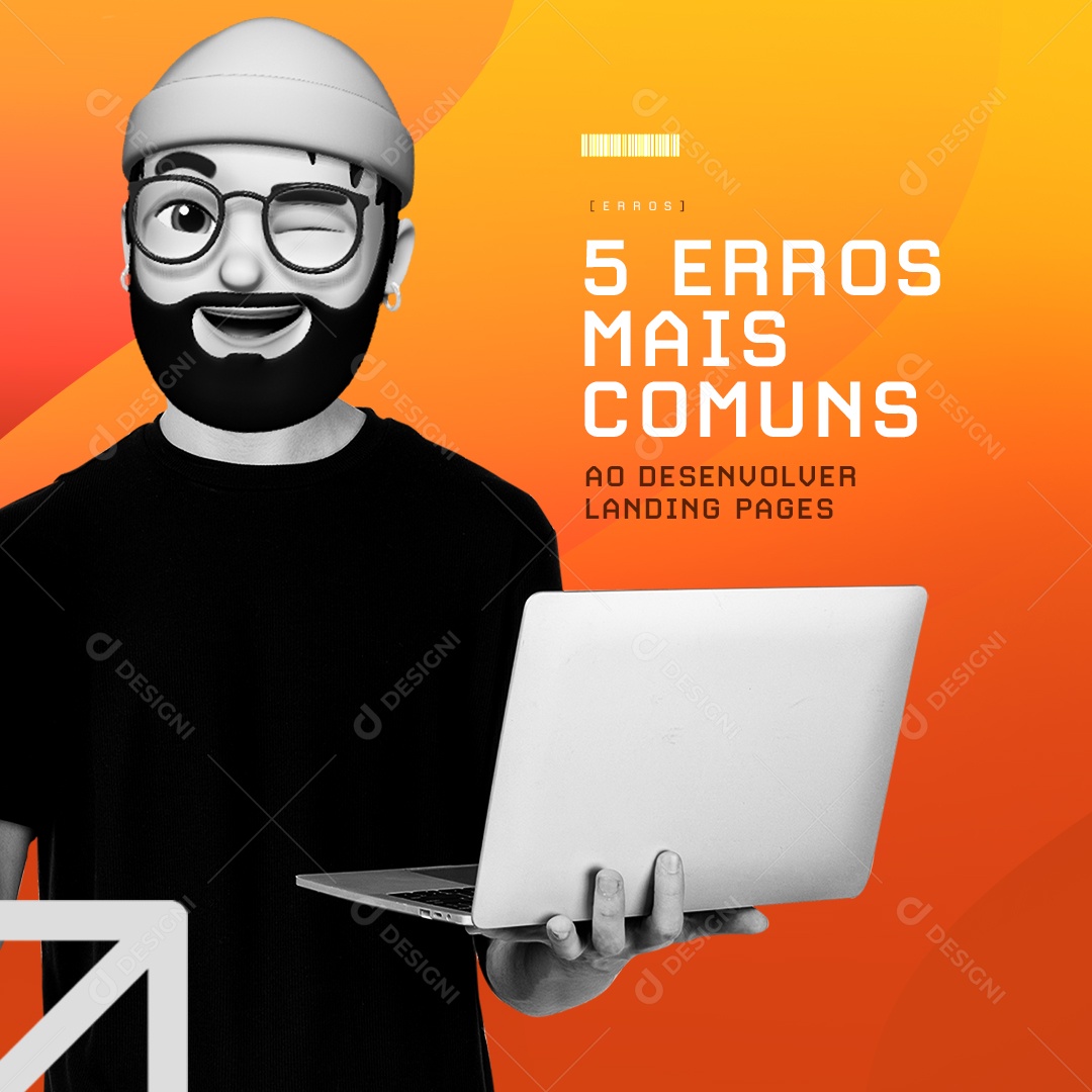 Social Media 5 Erros Mais Comuns ao Desenvolver Landing Pages Social Media PSD Editável