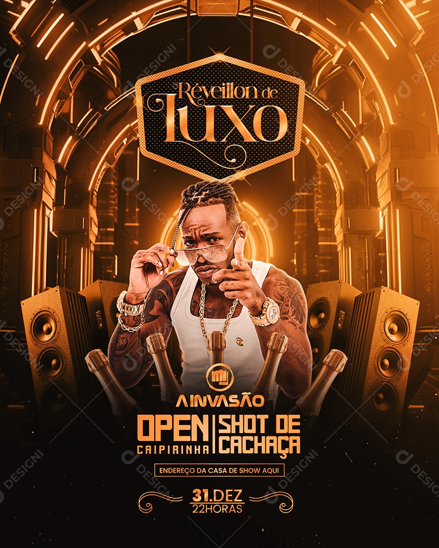 Social Media Réveillon Luxo A Invasão PSD Editável