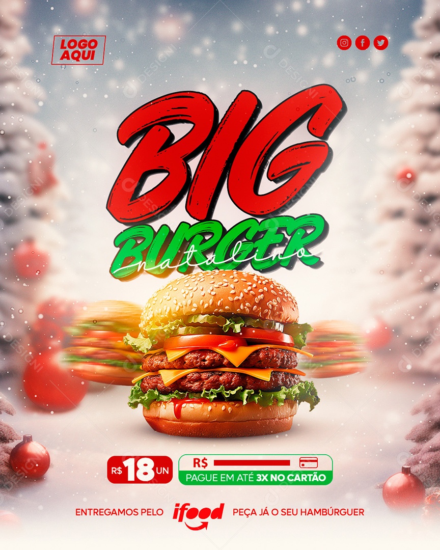 Social Media Hambúrguer Big Burger PSD Editável