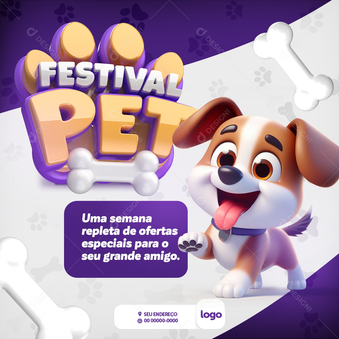 Festival Pet Uma Semana Repleta de Ofertas Pet Shop Social Media PSD Editável