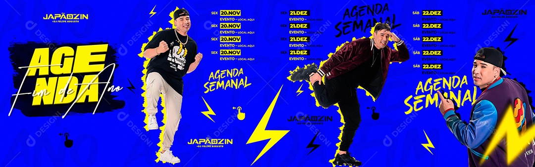 Social Media Carrossel Flyer Agenda Fim De Ano Japãozin PSD Editável