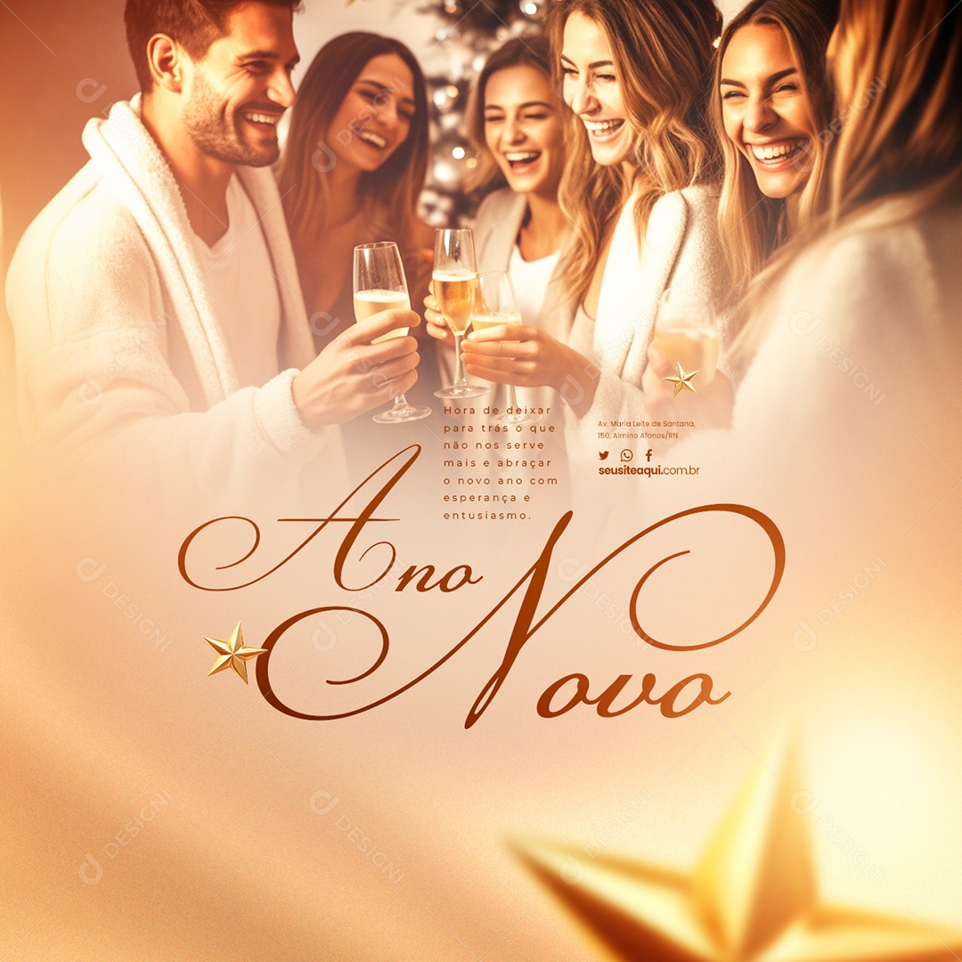 Ano Novo Hora de Deixar para Trás o Que não nos Serve Social Media PSD Editável