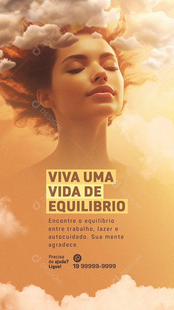 Story Social Media Janeiro Branco Encontre o Equilíbrio entre Trabalho Social Media PSD Editável