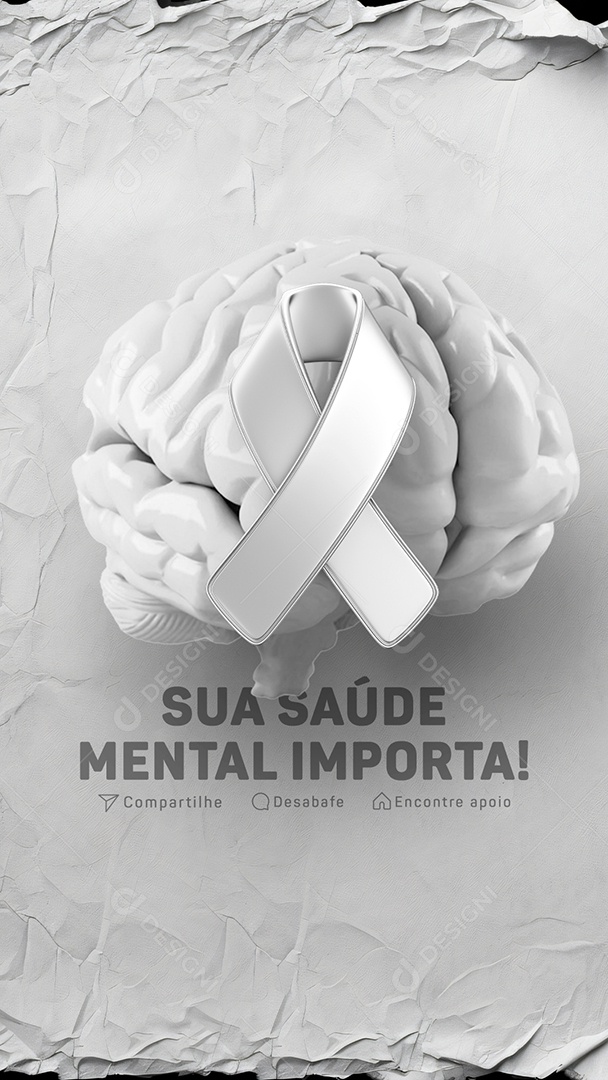 Story Janeiro Branco Sua Saúde Mental Importa Social Media PSD Editável