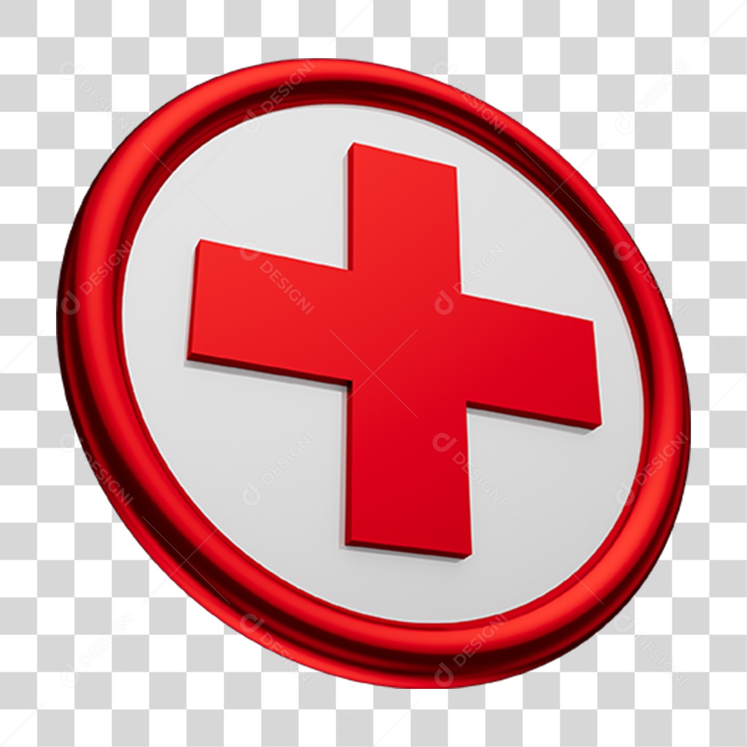 Elemento 3D Hospital Cruz PNG Transparente