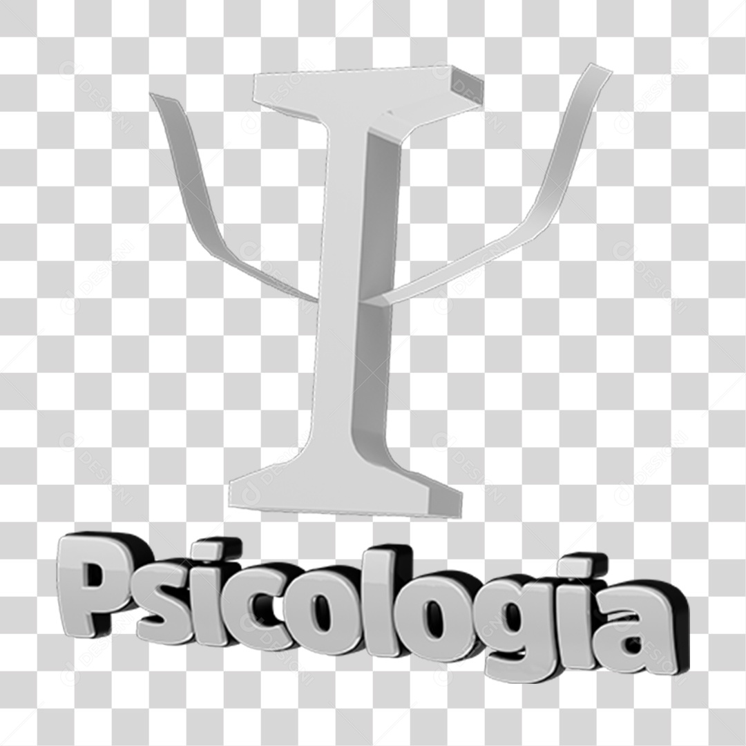 texto 3D com Elemento de Psicologia PNG Transparente