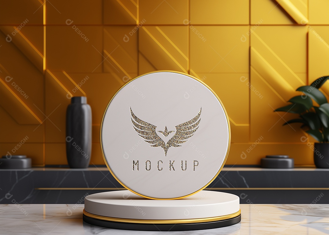 Modelo de Logo de Empresa Mockup PSD Editável