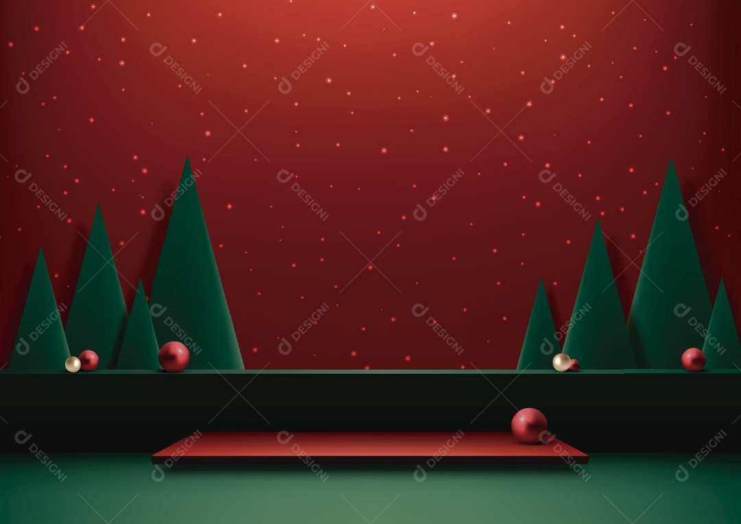 Modelo de Pódio de Natal Ilustração Vetor EPS Editável