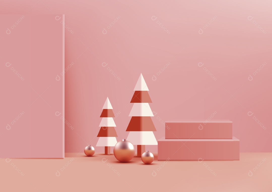 Modelo de Pódio de Natal Ilustração Vetor EPS Editável