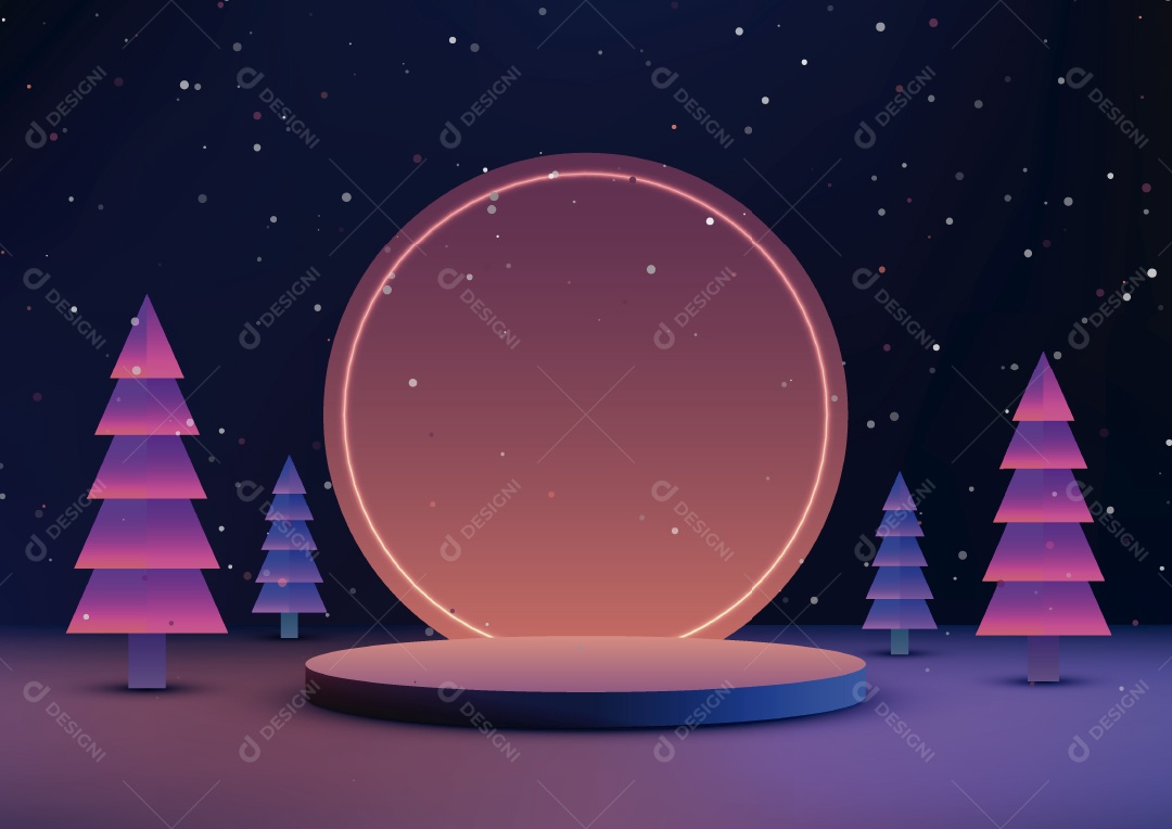 Modelo de Pódio de Natal Ilustração Vetor EPS Editável