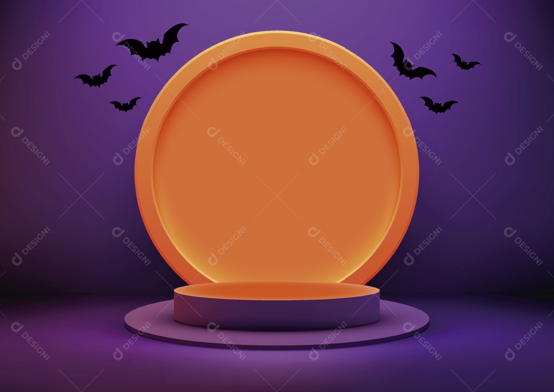 Modelo de Pódio do Halloween Ilustração Vetor EPS Editável