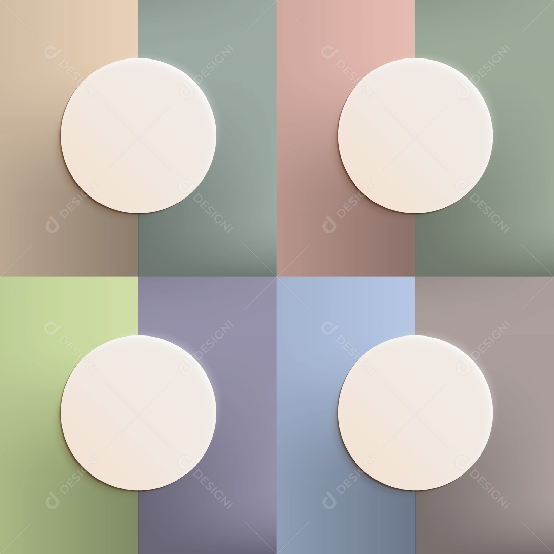 Conjunto de Círculos Coloridos Ilustração Vetor EPS