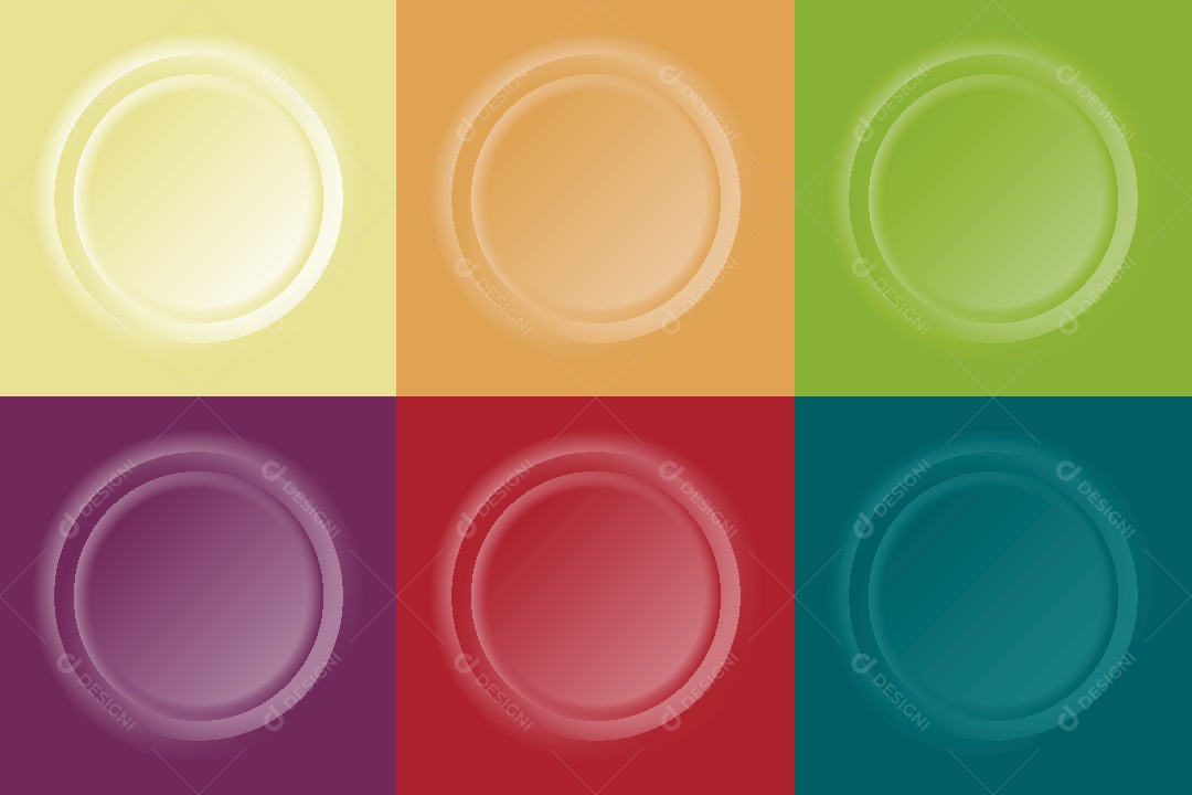 Conjunto de Círculos Coloridos Ilustração Vetor EPS